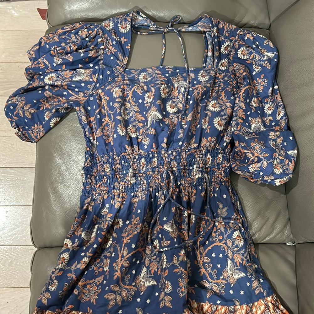 HOUSE of HARLOW 1960 Nastassia Blue Balloon Sleeve Mini Dress XL